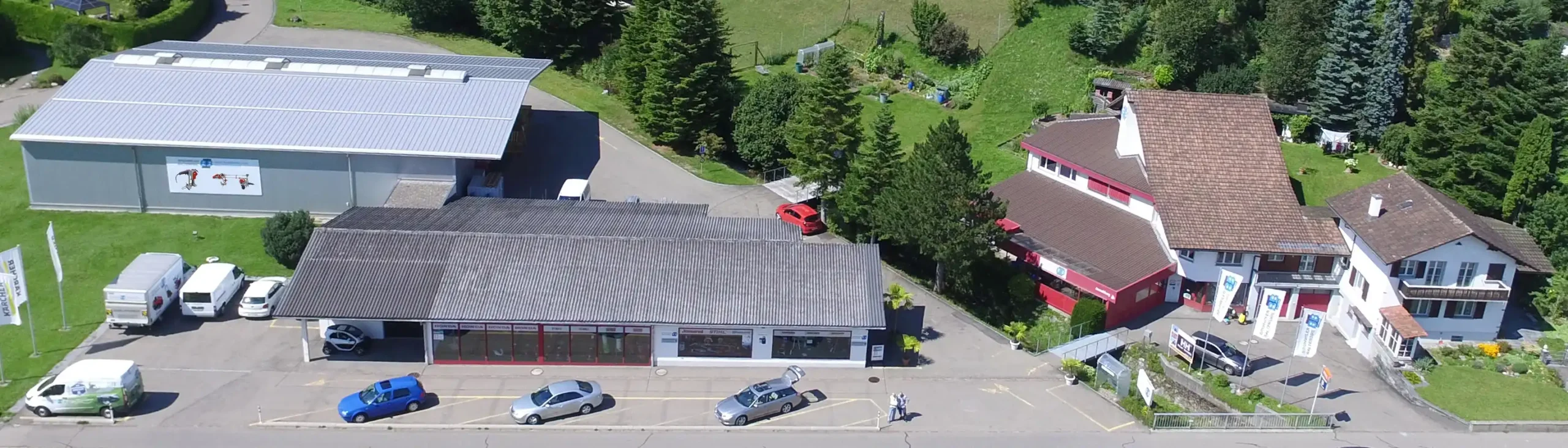 Tomatenhaus Unternehmen Luftaufnahme